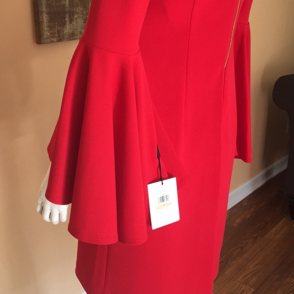 Calvin Klein Red Solid Sheath dress size 2 - Picture 15 of 16